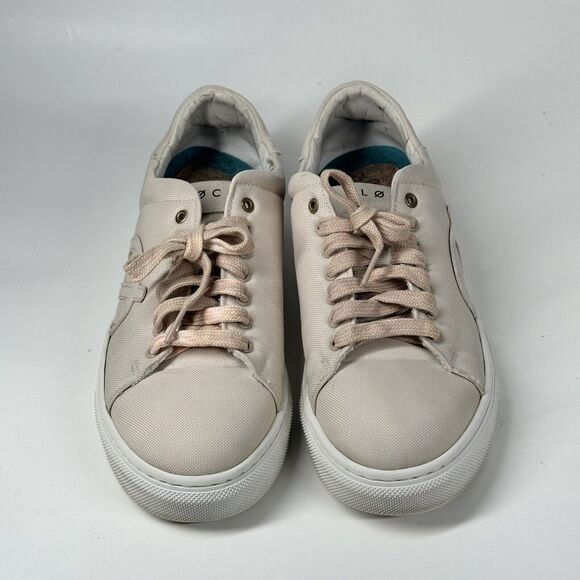 Loci x Nikki Reed Women's Beige Nine Low-Top Logo Canvas Sneakers Shoes Size 38 - Picture 3 of 16